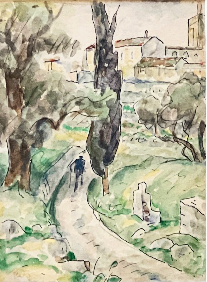 Adolphe-Marie Beaufrère, paysage au cyprès