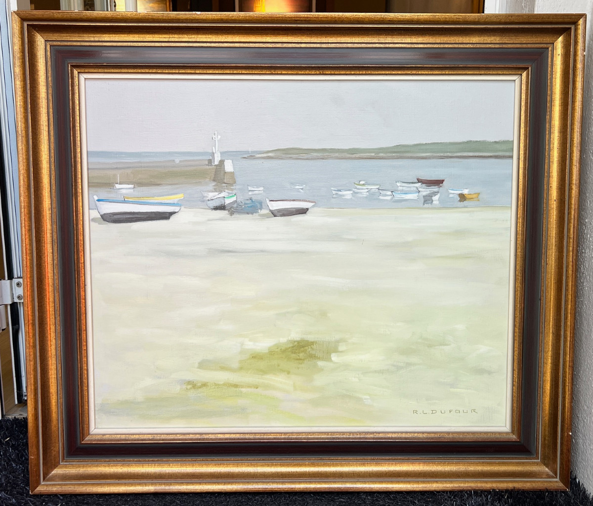 Roger Lucien Dufour, les barques au port, Bretagne-photo-2