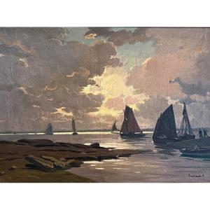 Departure Of Boats, Backlight, Brittany, P.eschbach