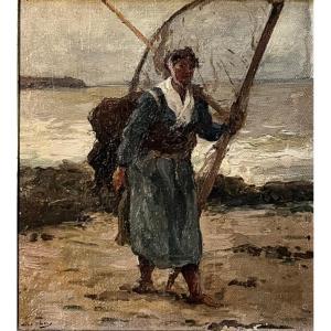 Fishmonger With A Dip Net, Henri-leopold Levy, C.1890