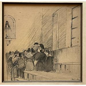 Steinlen, dessin au fusain