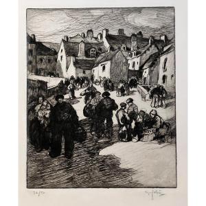 Marché à Douarnenez, Bretagne, Georges Gobo
