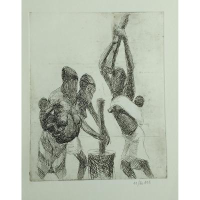 Le Scouëzec, Afrique et Bretagne, pileuse de mil