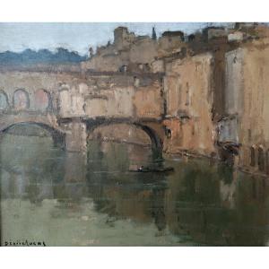 Louis-Marie Désiré Lucas, Le Ponte Vecchio par temps gris, Florence, Italie