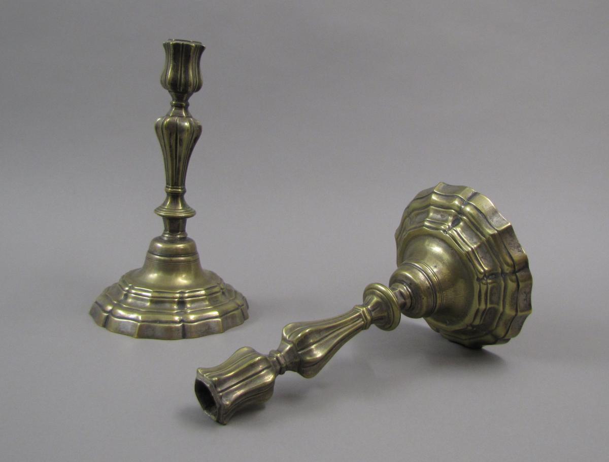 Pair Of Silver Candlesticks In Bronze XVIII