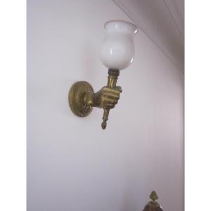 Pair Of Bronze Wall Lights