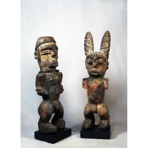 Two Male Figures Eket. Nigeria