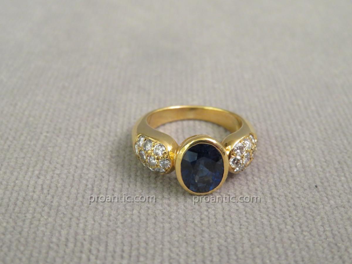 Bague Saphir et Diamants-photo-3