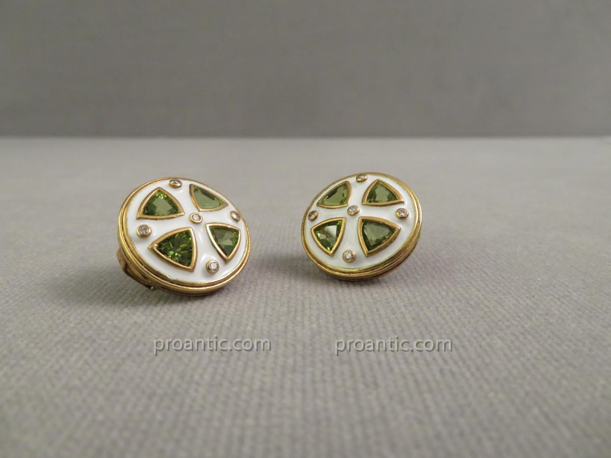 Peridot Ear Clips