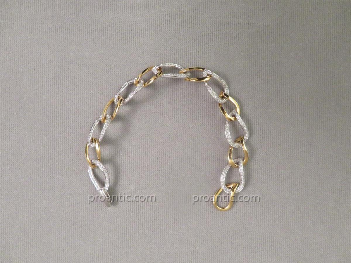 Bracelet Two Golds And Diamonds