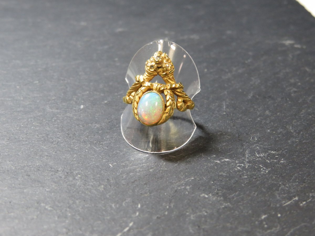 Yellow Gold And Opal Ring.