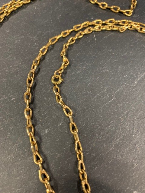 Yellow Gold Long Necklace, Links In Eight.-photo-4