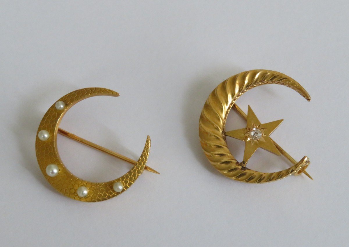 Two Moon Brooches
