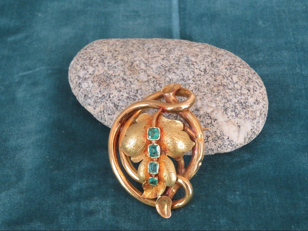 Gold And Emerald Brooch-photo-3