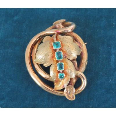 Gold And Emerald Brooch