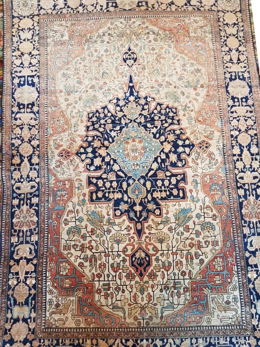 Tapis Kashan Mortachem,  Perse, Qui Date De Fin La Du 19eme Siècle.-photo-1