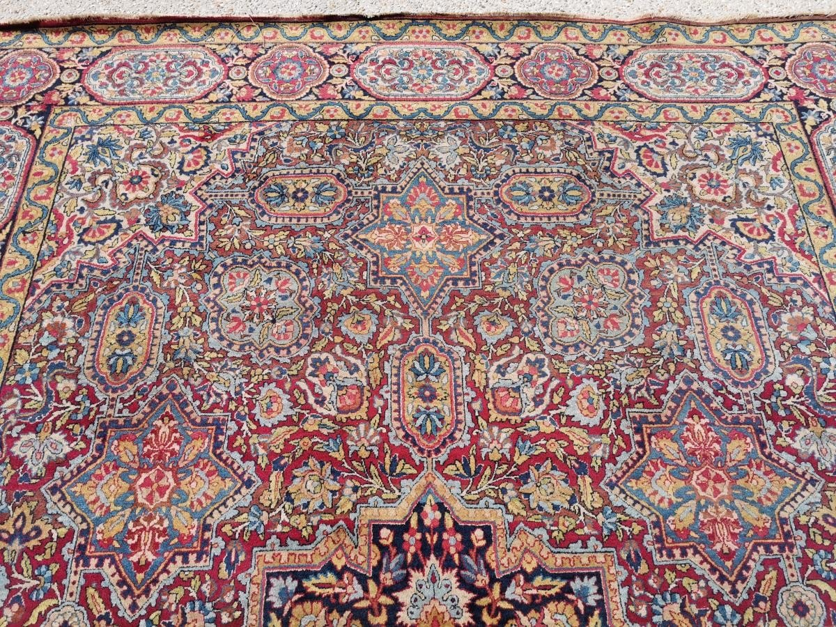 Tapis Kashan Dabir, Fait Main En Laine Kork, Iran Vers 1920.-photo-1