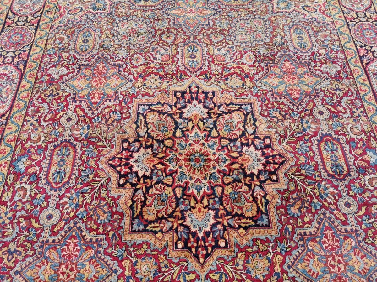 Kashan Dabir Carpet, Handmade In Kork Wool, Iran Circa 1920.-photo-2