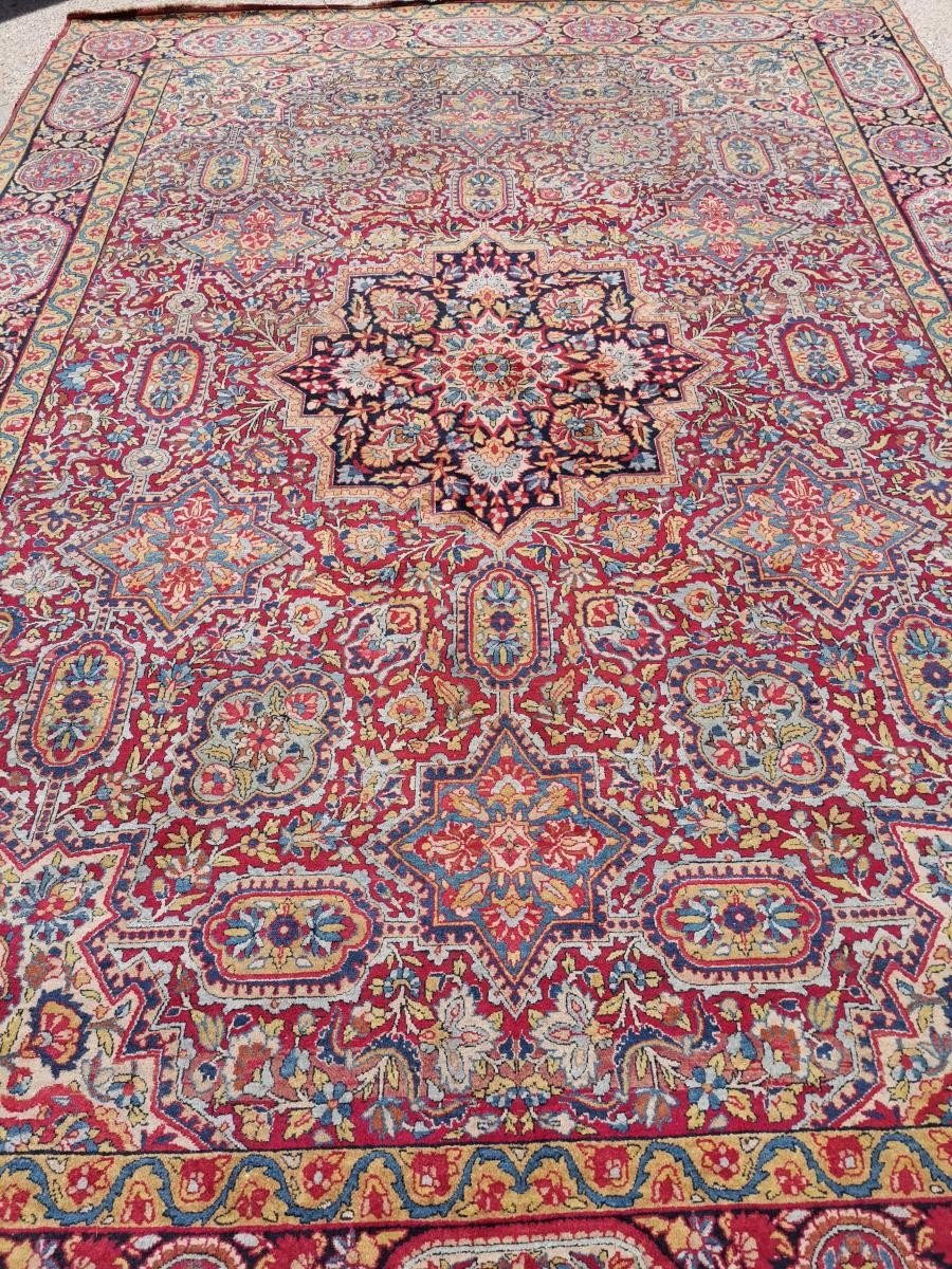 Tapis Kashan Dabir, Fait Main En Laine Kork, Iran Vers 1920.-photo-5