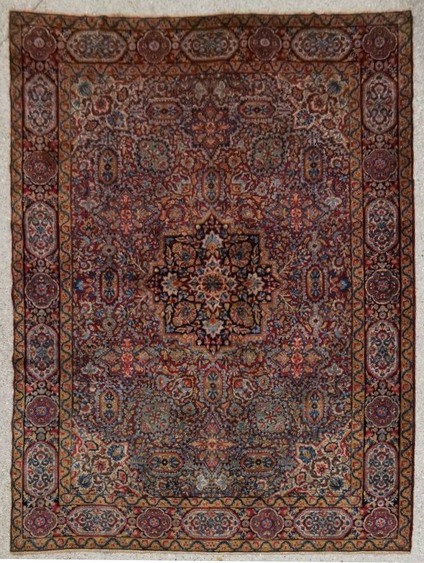 Tapis Kashan Dabir, Fait Main En Laine Kork, Iran Vers 1920.