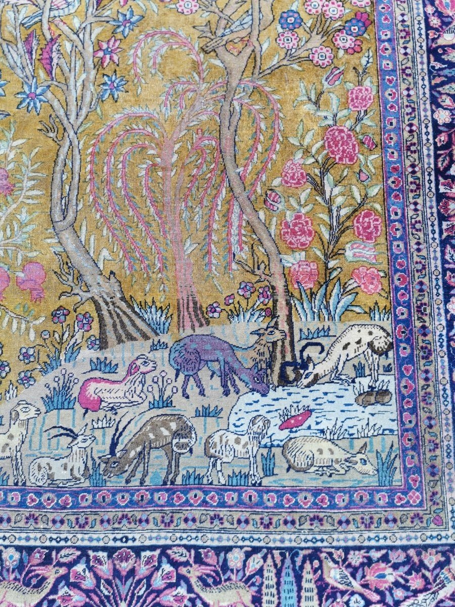 Tapis Kashan Réalisé En Laine Kork, De L’époque  Du Shah, Fin 19ème Siècle.-photo-8