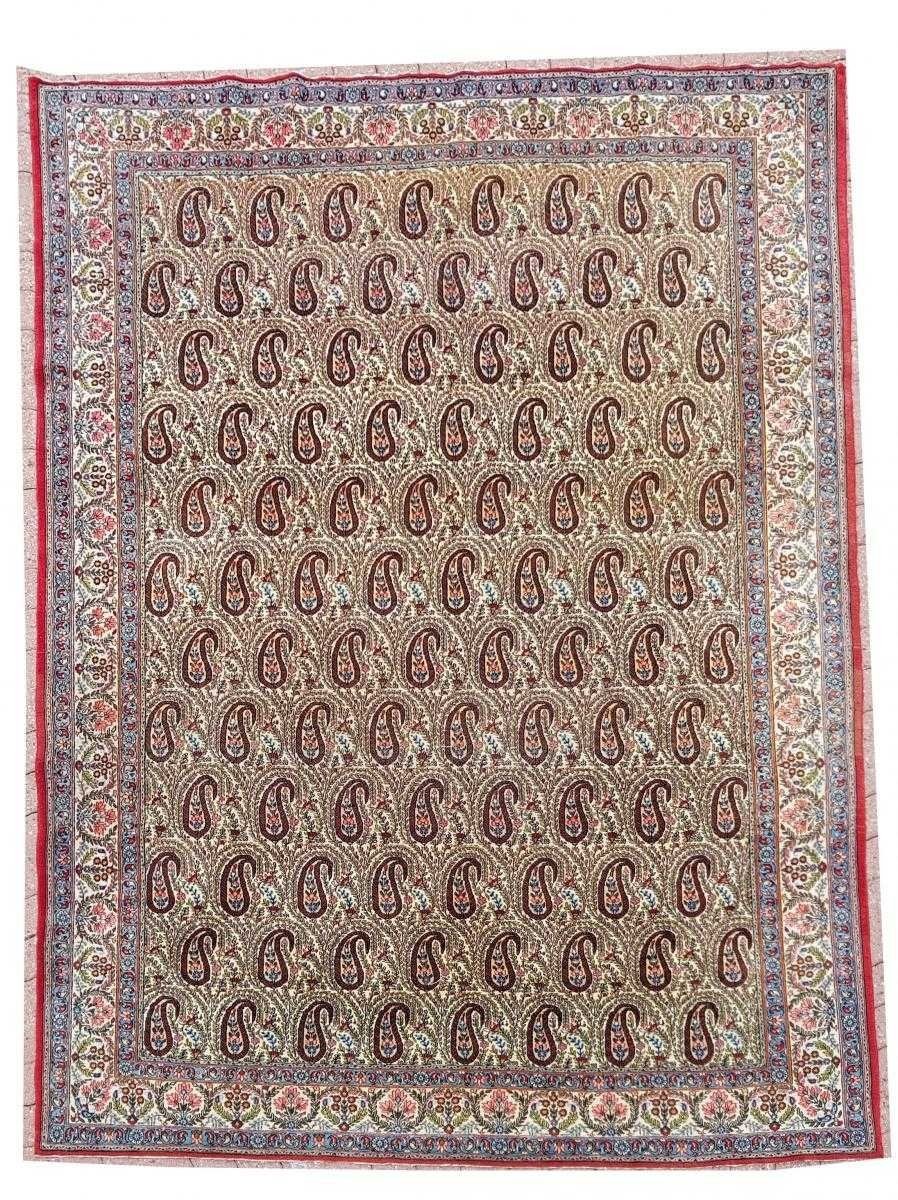 Wonderful Ghoum Rug In Kork Wool, 20th Century, Iran.-photo-7