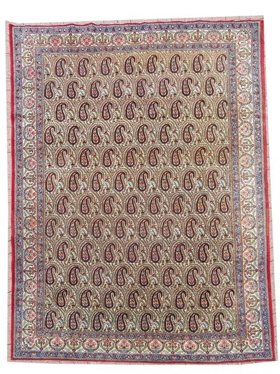 Merveilleux Tapis Ghoum En Laine Kork , 20ème Siècle, Iran.-photo-7