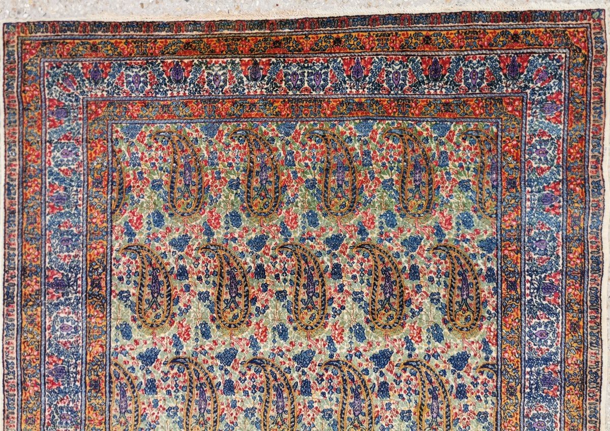 Large Kerman Carpet In Wool, Iran, Dating From The 19th Century.-photo-1