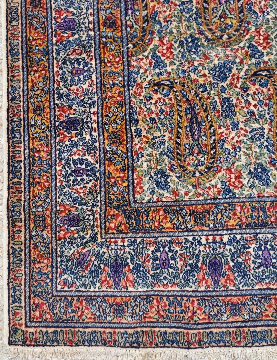 Large Kerman Carpet In Wool, Iran, Dating From The 19th Century.-photo-4