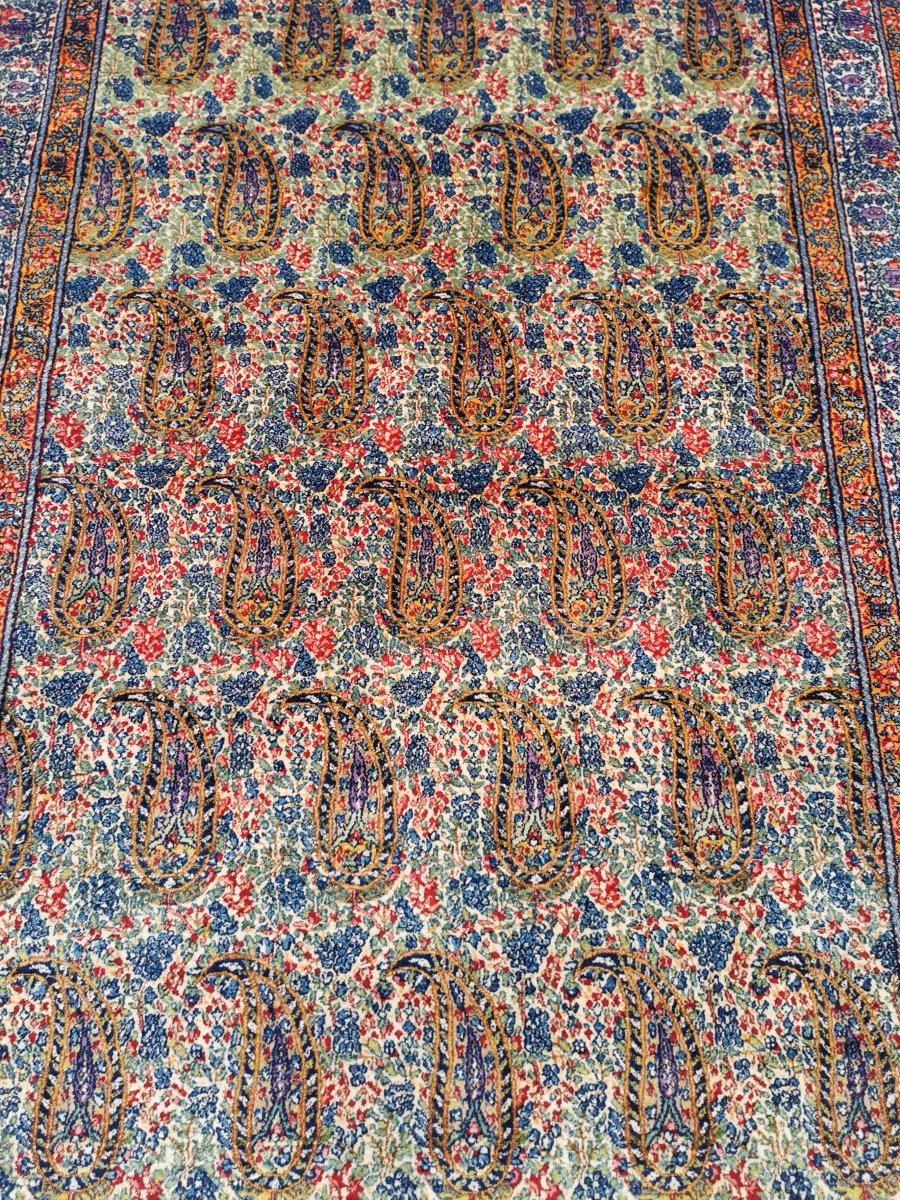 Large Kerman Carpet In Wool, Iran, Dating From The 19th Century.-photo-5