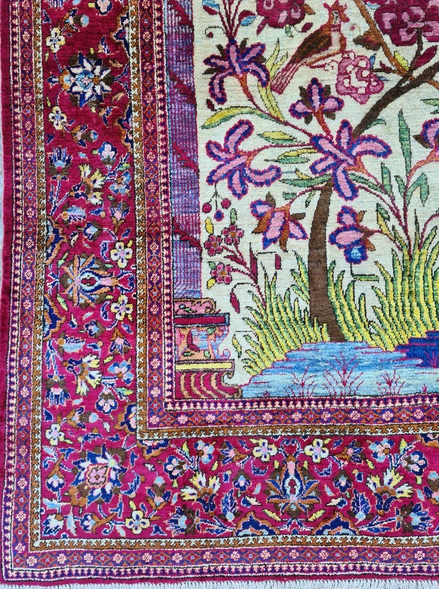 Kashan Dabir Rug In Extra Fine Quality Silk - Iran Circa 1920-photo-2