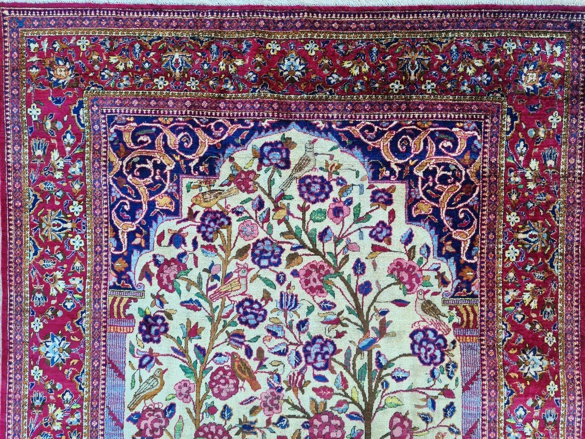 Kashan Dabir Rug In Extra Fine Quality Silk - Iran Circa 1920-photo-4