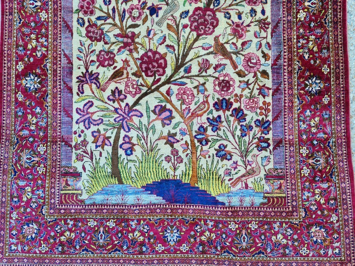 Kashan Dabir Rug In Extra Fine Quality Silk - Iran Circa 1920-photo-6