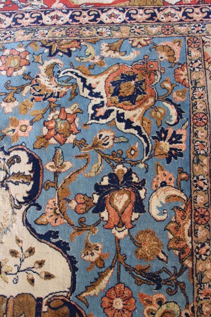 Ghoum Lajevardi Rug, In Wool And Silk, Early 20th Century.-photo-1