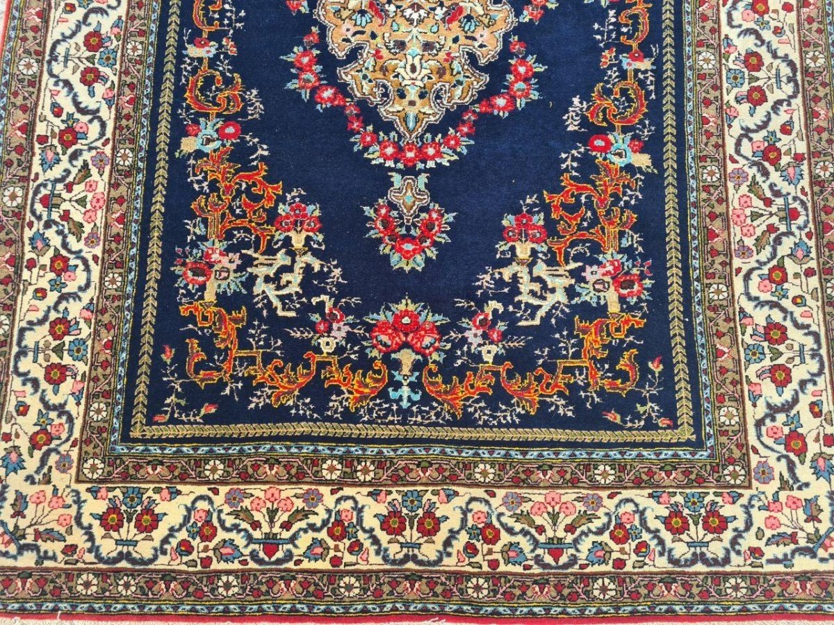 Royal Tapis Kirman Fait En Laine, Iran, Année 1930.-photo-3