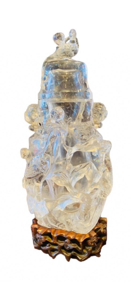 Extremely Rare Vase Made In Rock Crystal, China, 19th C.