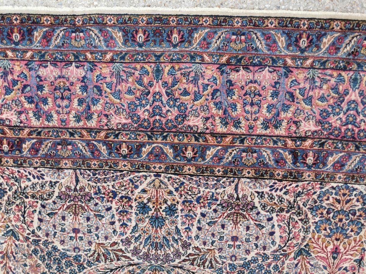 Lovely Kirman Carpet Made In Wool, Iran, Shah Period.-photo-6