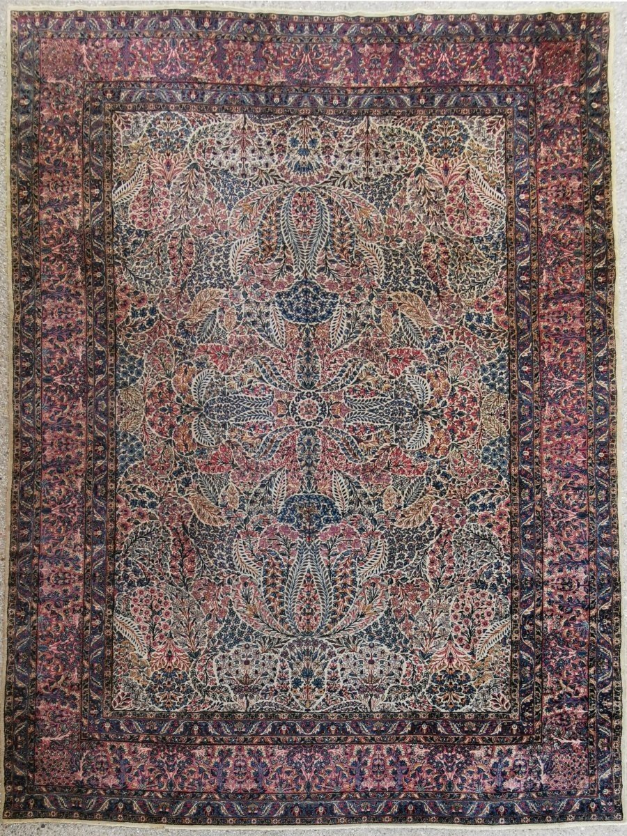 Lovely Kirman Carpet Made In Wool, Iran, Shah Period.