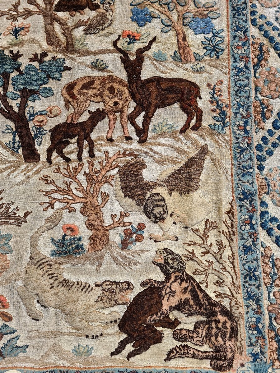 Tabriz Soof Carpet Made In Silk, 1 Only Copy, Iran, Year 1920.-photo-3