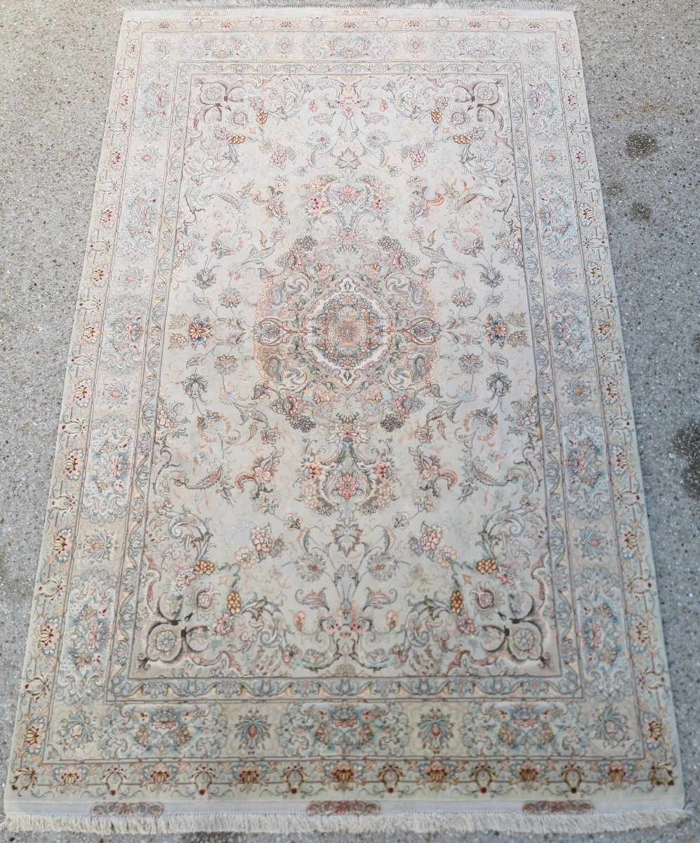 Tapis Tabriz Conçus En Laine Et Soie, Iran, Epoque Du Shah-photo-1