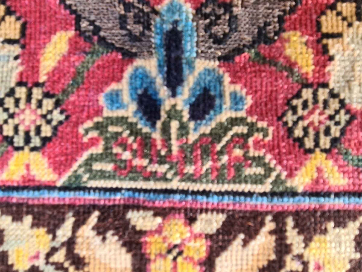 Kum-kapi,kum Kapu,carpet, Signed Four Times By Kapukian And Benjamian, 19th Century.-photo-5