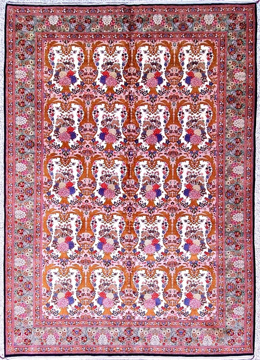 Ghoum Palhavi Carpet In Wool, Iran, Year 1950.