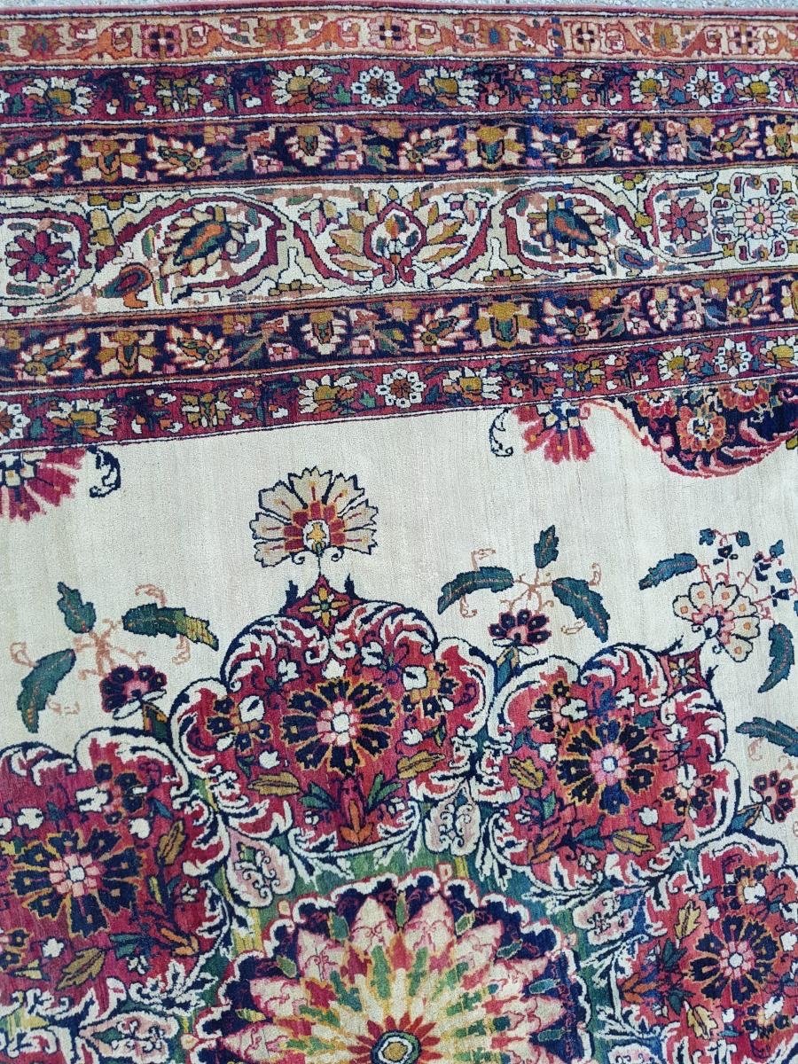Majestic Kirman Laver Carpet In Wool, Persia, Circa 1870.-photo-2