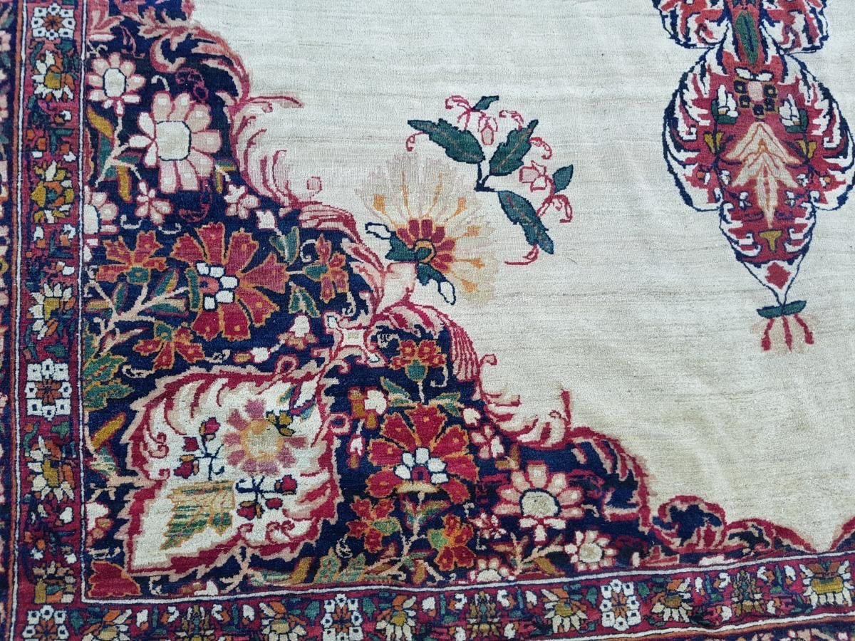 Majestic Kirman Laver Carpet In Wool, Persia, Circa 1870.-photo-3