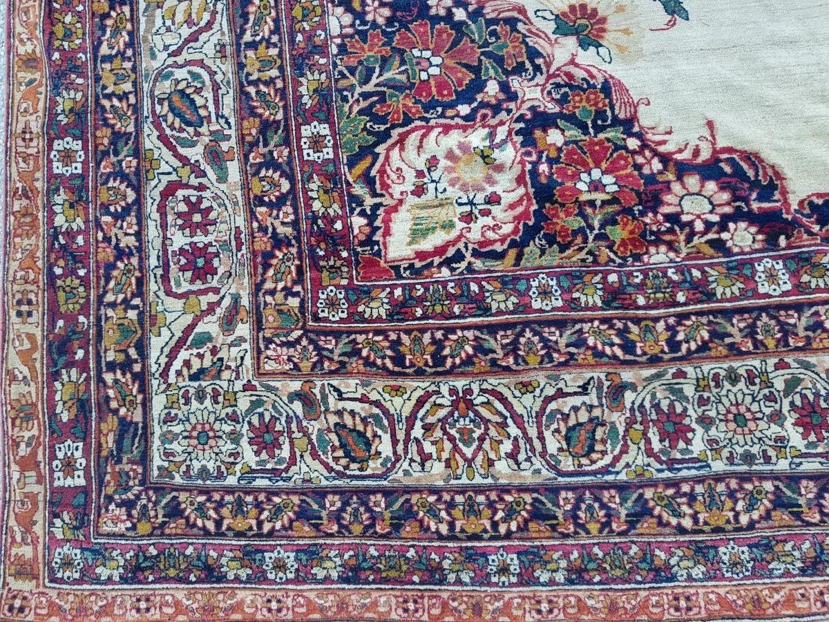 Majestic Kirman Laver Carpet In Wool, Persia, Circa 1870.-photo-4