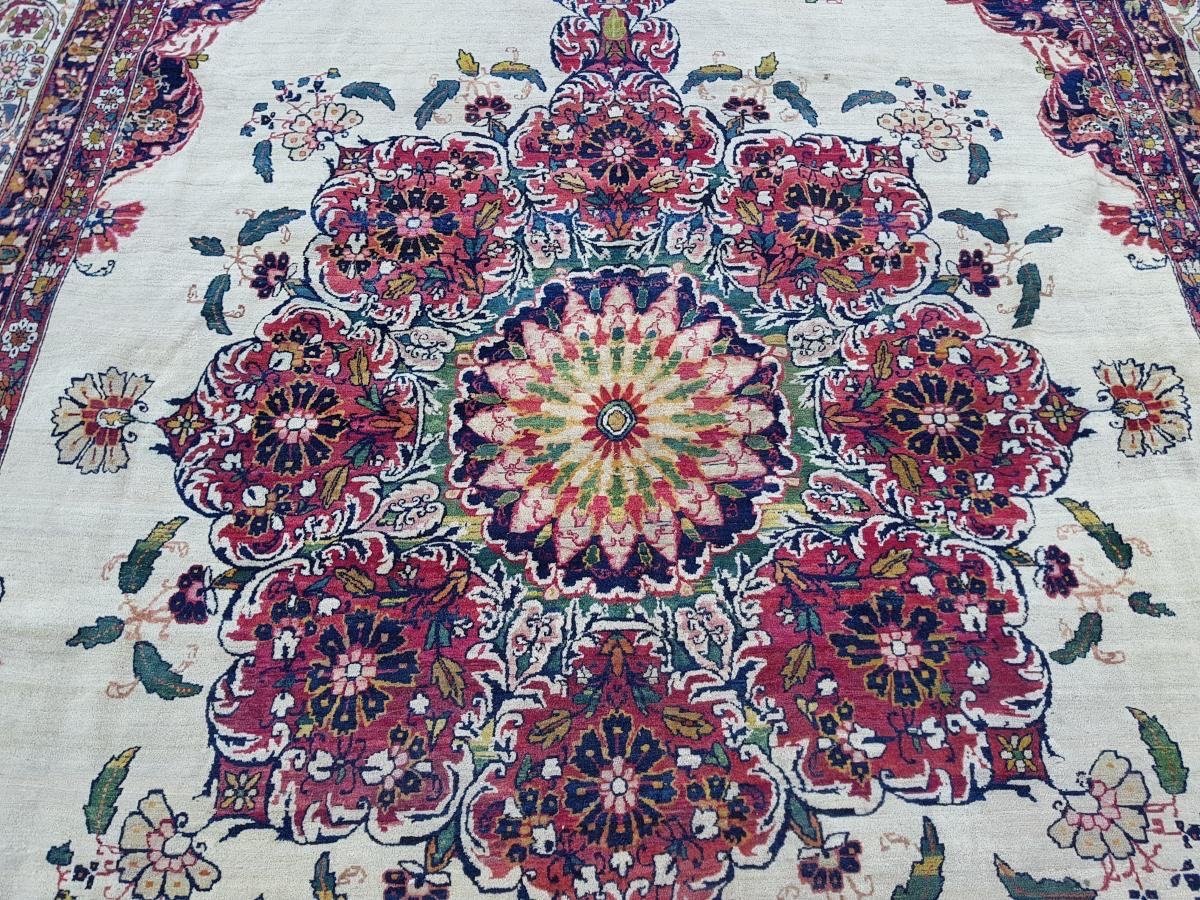 Majestic Kirman Laver Carpet In Wool, Persia, Circa 1870.-photo-5
