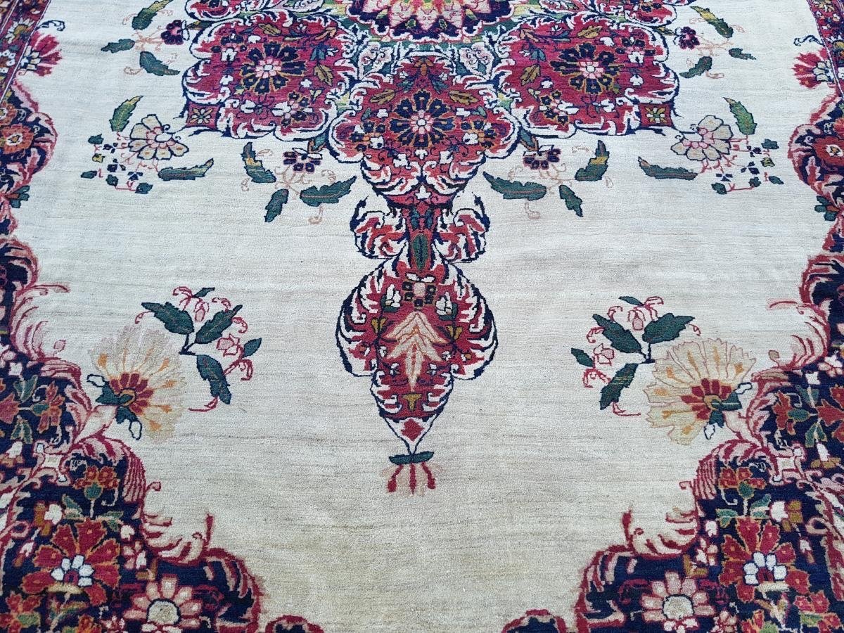 Majestic Kirman Laver Carpet In Wool, Persia, Circa 1870.-photo-6
