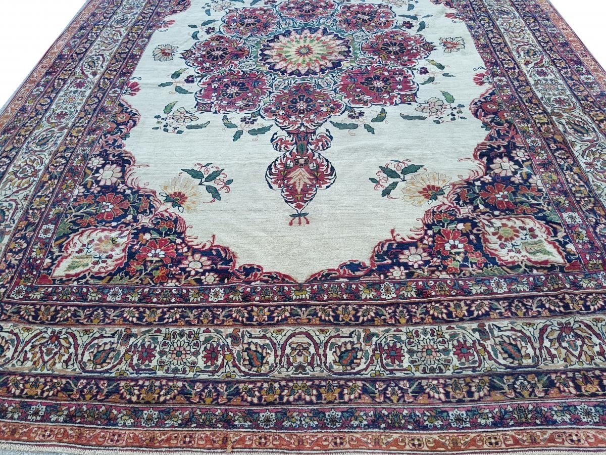 Majestic Kirman Laver Carpet In Wool, Persia, Circa 1870.-photo-8