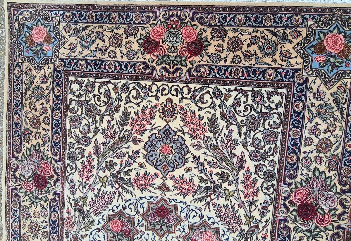 Extremely Rare Isfahan Carpet, Iran, Shah Period Around 1965.-photo-4