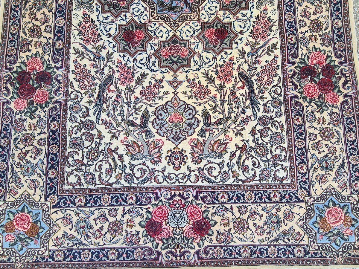 Extremely Rare Isfahan Carpet, Iran, Shah Period Around 1965.-photo-4